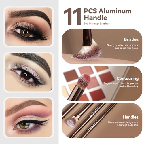MAGEFY Makeup Brushes 26-in-20 Professional Makeup Brush Set Double-End Make Up Brushes for Powder Concealers Eye Shadows Blush Contour Foundation Brushes with Case