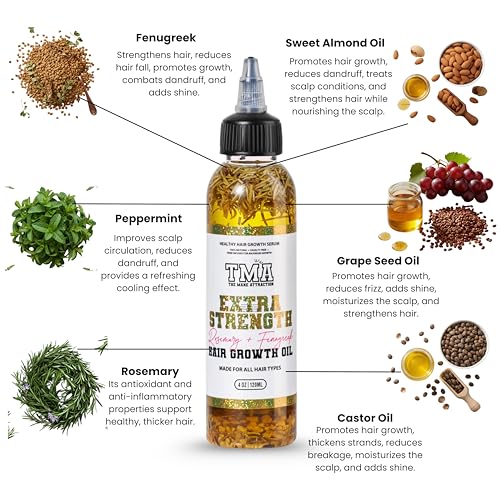 The Mane Attraction Extra-Strength Herbal Hair Growth Oil, 4 Fl Oz