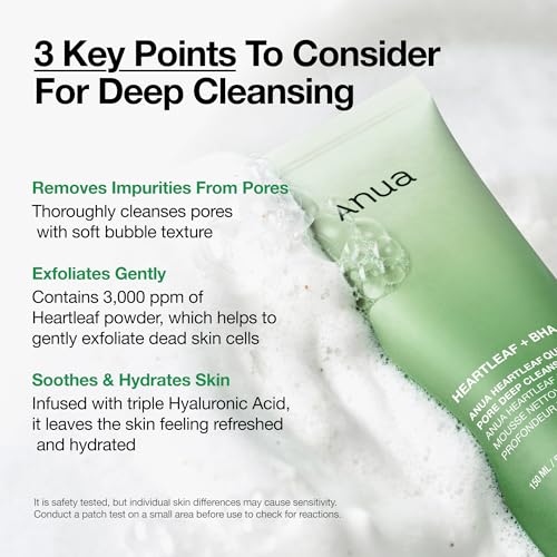 Anua Heartleaf Quercetinol Pore Deep Cleansing Foam, 5.07 fl.oz