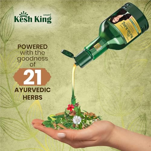 Kesh King Ayurvedic Hair Oil | Herbal Oil with Bhringraj & Amla | Enhance Hair Growth | Reduce Hairfall | Nourishes Scalp | Provides Long & Thick Hair | 10.14 Fl Oz/300ml