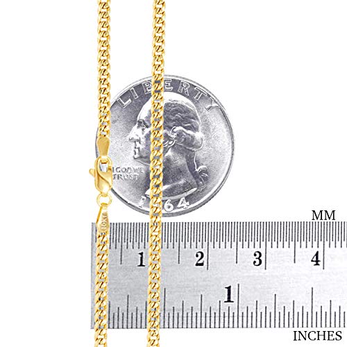 Nuragold 10k Real Yellow Gold Miami Cuban Link 2.7mm Solid Chain Necklace - 20"
