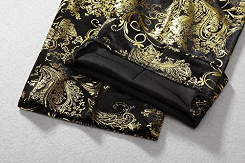 MOGU Mens Luxury Gold Dress Pants with Expandable Waist Size 30 Gold