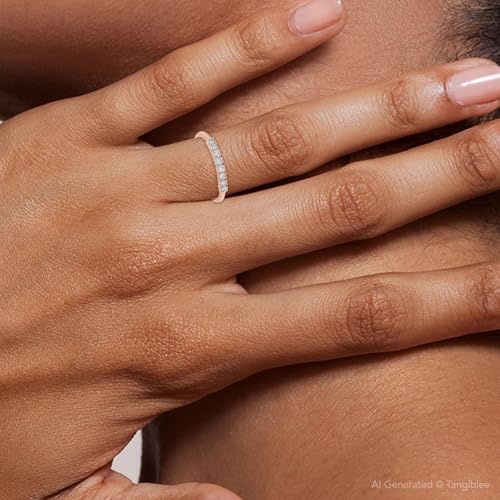 P3 POMPEII3 Pompeii Diamond Wedding Ring 14K Rose Gold - Size 10