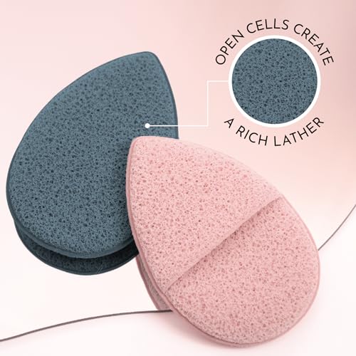 S&T INC. Face Scrubber, 2 Pack, 2.6" x 3.9", Blue and Pink