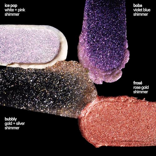 Milk Makeup Cooling Water Jelly Shimmer – Buildable Face + Body Highlighter Stick for Sheer Shimmery Glow – Long-Lasting, Hydrating, Glitter Free Formula – Bubbly (Gold + Silver), 0.17oz