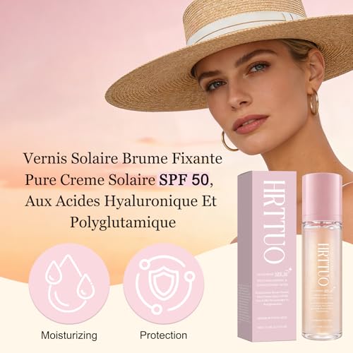 Sheer Setting Mist Sunscreen SPF 50, Makeup-Friendly Setting Mist with Hydrating Glow, Reef-Safe & Non-Greasy, Fast-Absorbing for Beach, Wedding, Travel (1pc)