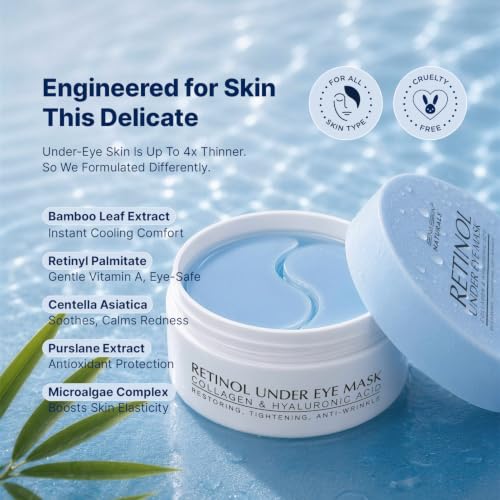 Enaskin Naturals Under Eye Patches for Puffy Eyes & Dark Circles 60 Patches