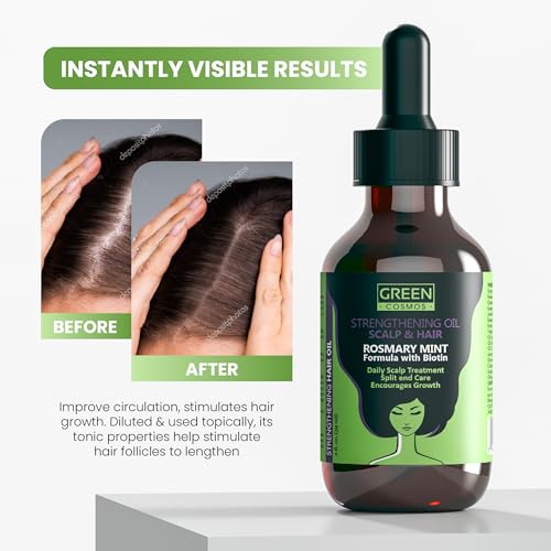Rosemary Oil for Thinning Hair – Boosts Circulation, Relieves Itchy & Dry Scalp, Strengthens Hair & Eyebrow & Eyelash Health – Suitable for Men & Women, All Hair Types (60ml/2oz) (Pack of 1)