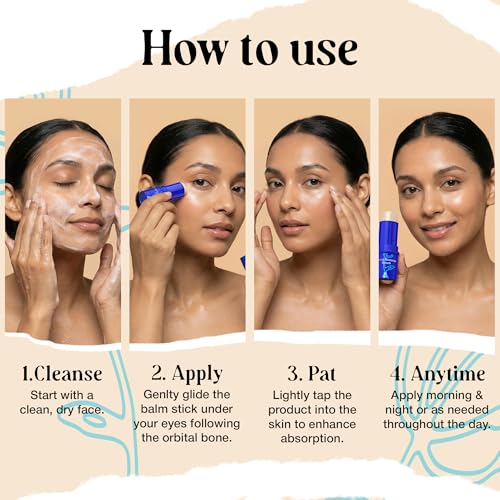 2 Pk 20g Under Eye Balm Stick Hydrating | 0.7 Oz Moisturizing Under Eye Brightener Stick w/Retinol, Aloe Vera, Vit E | Plumps, Hydrates & Reduces Dark Circles & Puffiness | Multipurpose Undereye Balm