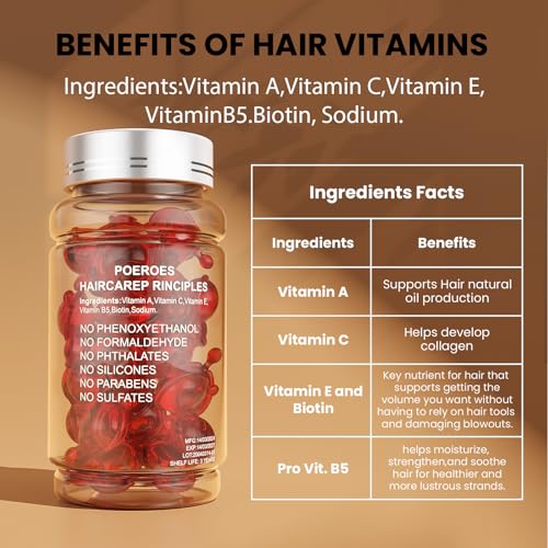 Hair Oil Hair Vitamins A C E Pro B5 Hair Treatment Serum 50 Capsules