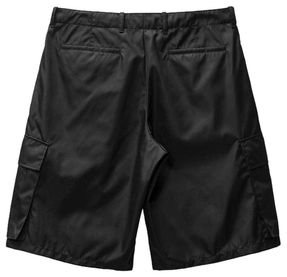 Prada, Mens Nylon Cargo Shorts, 36, Black