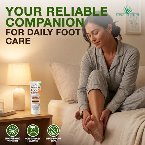 Miracle Foot Repair Cream, Foot Cream For Dry Cracked Feet, 8 Oz & 1 Oz