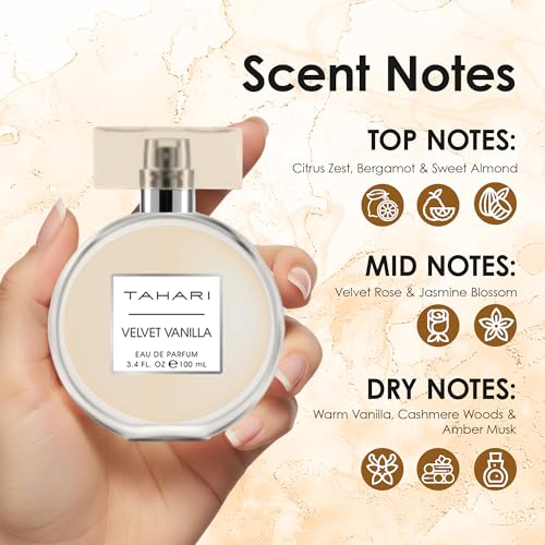 TAHARI Women’s Velvet Vanilla Eau de Parfum Fruity & Floral Perfume 100 ml