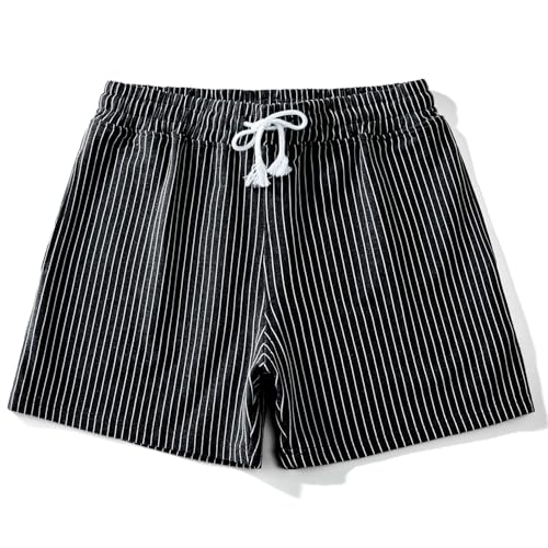 FIROTTII Men's Athletic Sweat Shorts 5 Inch Inseam with Pockets Cotton Terry Casual Gym Workout Shorts Black