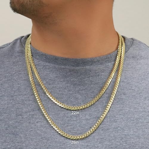Nuragold 14k Real Yellow Gold Miami Cuban Link 6mm Solid Chain Necklace - 20"