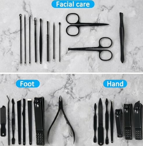 MINKINH Manicure Set Professional Nail Clipper Kit-26 Pieces, Brown