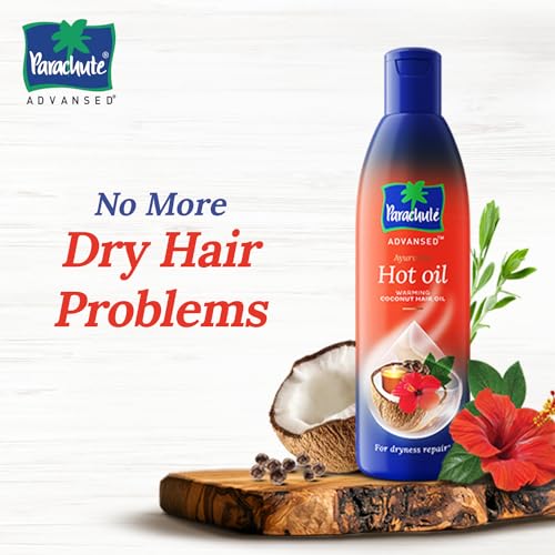 Parachute Advansed Ayurvedic Hot Oil| Warming Coconut Hair Oil with 5 Ayurvedic Ingredients| Fights Frizzy & Dry Hair | Nourishes & Promotes Hair Growth | Indian Hair Oil |10.1 fl. oz.