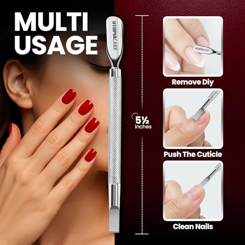 Utopia Care Cuticle Pusher Tool & Spoon Nail Cleaner
