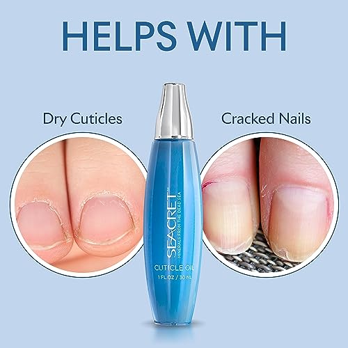 SEACRET Cuticle Oil with Precision Dropper Applicator - Fast-Absorbing for Dry, Cracked Nails, Non-Greasy Nail Care Treatment with Dead Sea Minerals, Calendula, Rosehip & Vitamin E, 1 Fl Oz / 30 ml