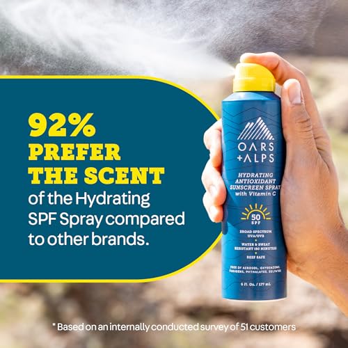 Oars + Alps SPF 50 Body Sunscreen Spray, Clear + Lightweight, 2pk, 6oz