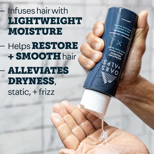 Oars + Alps Men's Sulfate Free Hydrating Shampoo, Infused with Kelp & Algae Extracts, Moisturizing Formula, Fresh Ocean Splash Scent, 1 Pack, 13.5 Fl Oz
