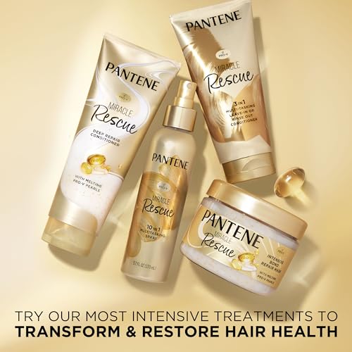 Pantene Miracle Rescue Deep Conditioner with Melting Pro-V Pearls - For Dry, Damaged, or Color-Treated Hair - Intense Moisture & Repair - 8.0 Oz