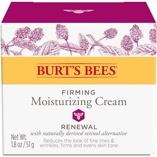 Burt's Bees Renewal Firming Face Cream, Anti-Aging Retinol Alternative, Mothers Day Gifts for Mom, Moisturizing Natural Origin Skin Care, 1.8 Ounce (Packaging May Vary)