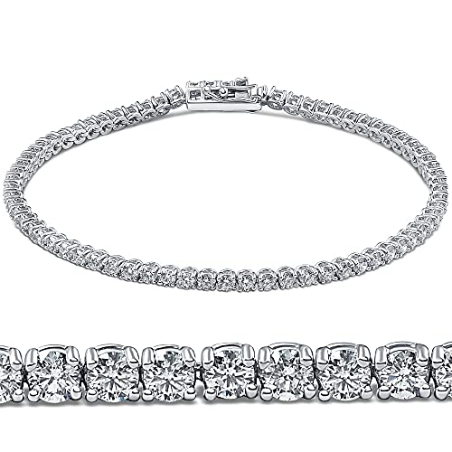 Pompeii 3ct Round Diamond Tennis Bracelet 14K White Gold Women's 7"