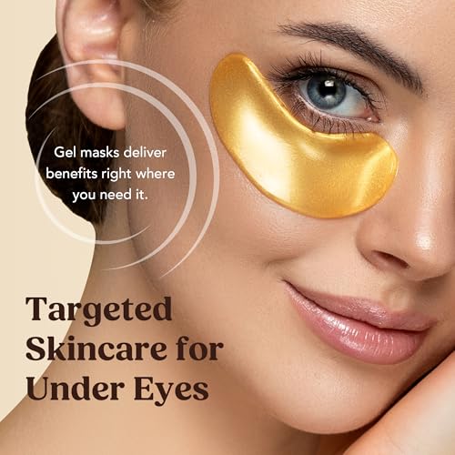 DERMORA Golden Glow Under Eye Patches - 50 Pairs Individually Packed