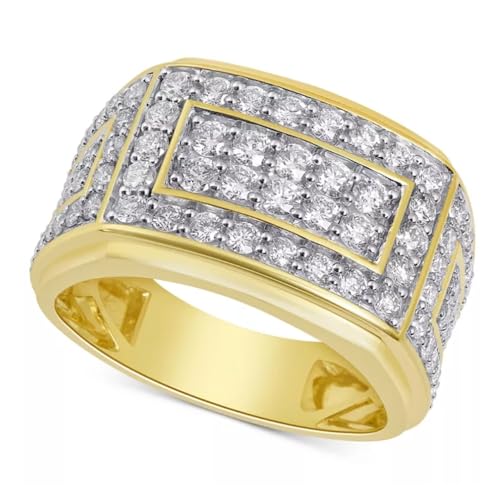 2Ct Lab Created Diamond Mens Ring in 10k White or Yellow Gold - Size 7.5
