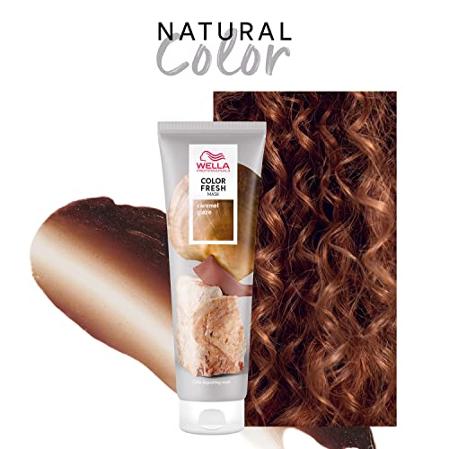 Wella Professionals Color Fresh Mask | Caramel Glaze | Natural Shade | Hair Color-Depositing Mask | Vegan Formula with Avocado Oil | Zero Damage | Silicone Free | 5 Fl Oz