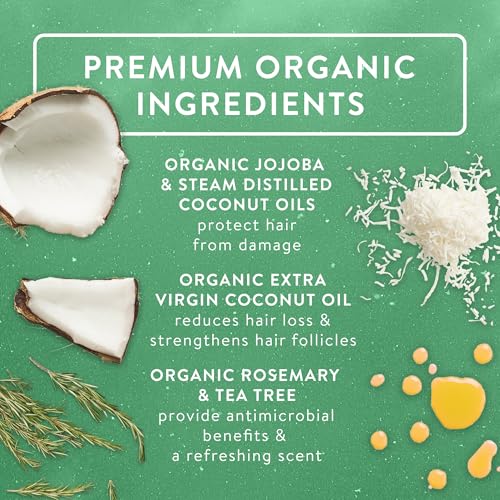Badger Organic Jojoba Hair Oil & Dry Scalp Treatment, Soothing & Moisturizing Itchy Dry Scalp Oil, Rosemary Hair Oil, Organic Jojoba Oil Hair & Scalp Moisturizer, 2 fl oz Glass Bottle