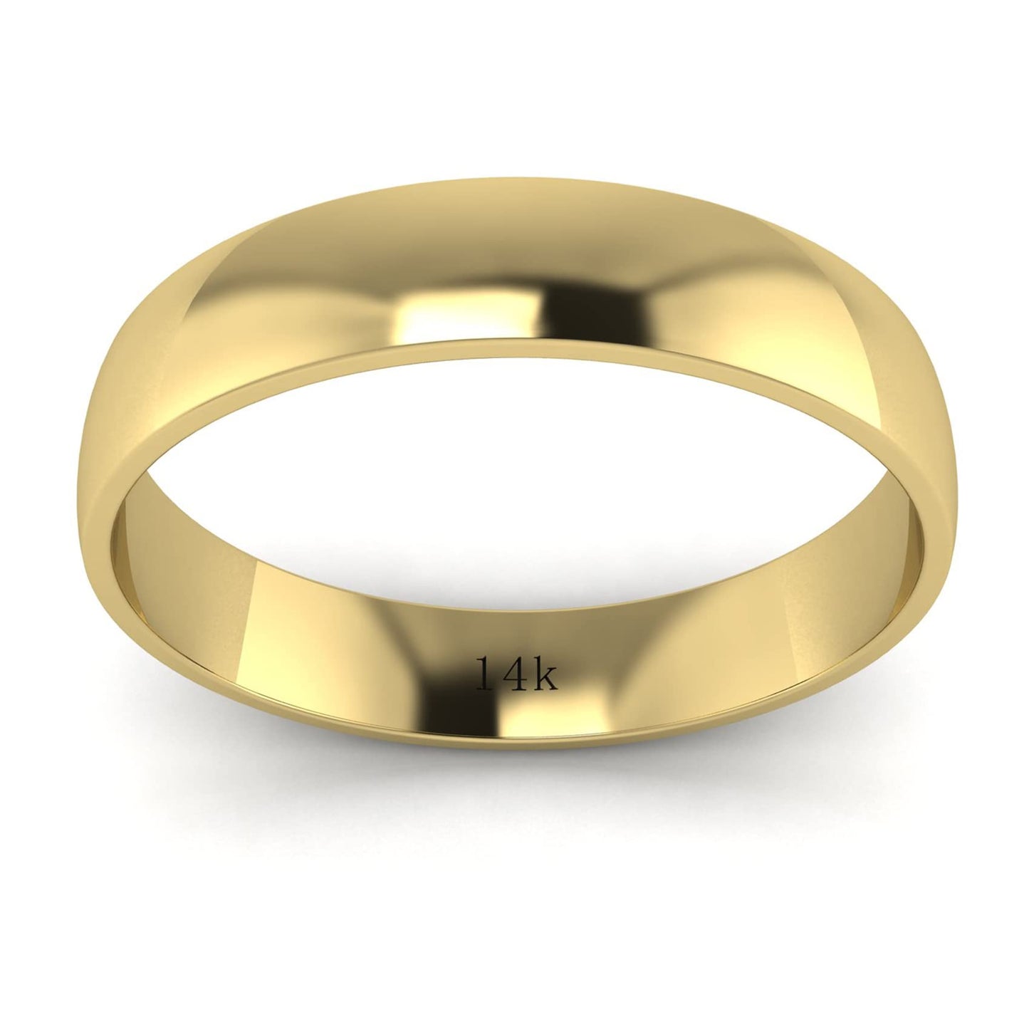 LANDA JEWEL Unisex Solid 14k Yellow Gold 4mm Comfortable Traditional Highly Polished Wedding Ring Plain Band (9)