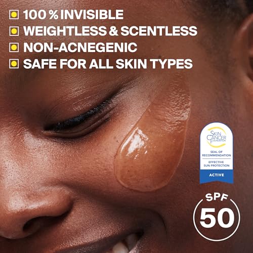 Supergoop! Unseen Sunscreen - SPF 50 - Clear & Invisible Face Sunscreen + Broad Spectrum + Makeup-Gripping Primer - Weightless, Scentless, Oil Free - For All Skin Types & Tones - 1.7 fl oz