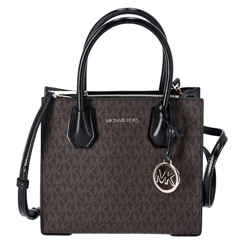 Michael Kors MERCER MEDIUM MESSENGER CROSSBODY SATCHEL BAG BLACK SIGNATURE (Black Logo)