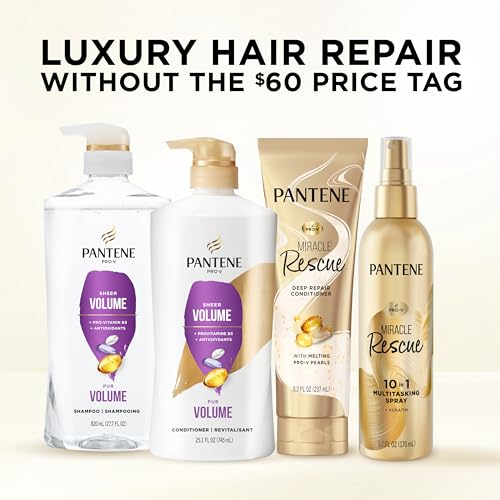 Pantene Shampoo, Sheer Volume - 72-Hour Fullness, Lightweight Nourishment with Pro-Vitamin B5 + Antioxidants, Fine, Thin, Color-Treated Hair, Paraben Free, Remove Build Up for Body & Shine, 27.7 Fl Oz