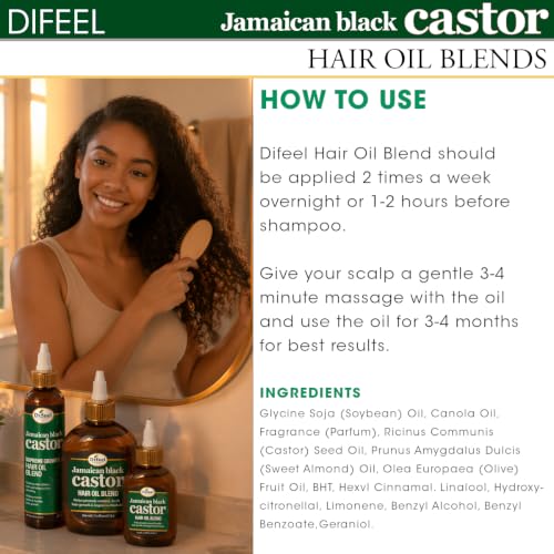 Difeel Superior Growth Jamaican Black Castor Hair Oil Blend 8 oz.