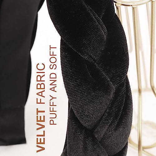 DRESHOW Braided Headbands for Women Velvet Hair Hoop Elastic Criss Cross Hair Bands Accessories