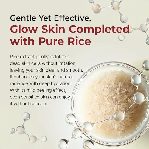 Dr.Melaxin Peel Shot Glow White Rice Peeling Ampoule with Rice Extract & AHA BHA, Brightening & Gentle Exfoliating Serum for Sebum Control, Niacinamide & Hyaluronic Acid, Korean Skincare, 2.71 fl.oz