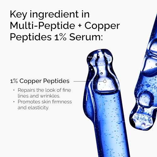 The Ordinary Multi-Peptide + Copper Peptides 1%, GHK-Cu Anti-Aging Serum for Fine Lines and Skin Elasticity, 1 Fl Oz