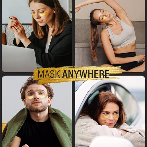 Maskiss 24k Gold Under Eye Patches (50 Pairs), eye mask, Collagen Skin Care Products, Eye Patches for Puffy Eyes, eye masks for dark circles and puffiness
