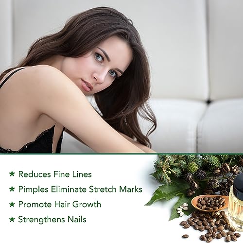 NIFEISHI Organic Castor Oil Cold Pressed Unrefined Glass Bottle, Jamaican Black Castor Oil for Hair Growth, Skin Care, Eyelashes, Eyebrows fl oz