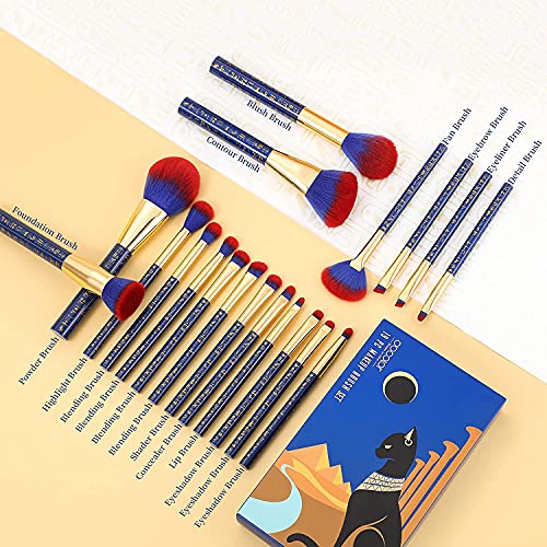 docolor Makeup Brush Set 19cs -Ancient Egyptian Series, Luxe Design