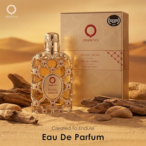 Orientica Luxury Royal Amber Eau De Parfum 2.7oz/80ml - Notes of Vanilla, Bergamot, Pineapple, Melon - Amber Oud, Gourmand Fruity Arabic Perfumes for Women & Men - Perfumes Arabes de Mujer y Hombres
