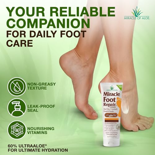 Miracle Foot Repair Cream, 8 Oz 2 Pack, For Dry Cracked Heels & Feet
