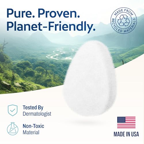 HartFelt [10 Pack] Regular Exfoliating Facial Sponge for Face - Daily Cleansing Scrubber - Buf Dirt Away with Puf Styled Reusable Face Pads for Removing Makeup, Dirt, and Dead Skin - Made in USA
