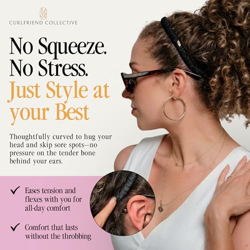 Curlfriend Collective Onyx Comfort Curve Silk Headband for Women