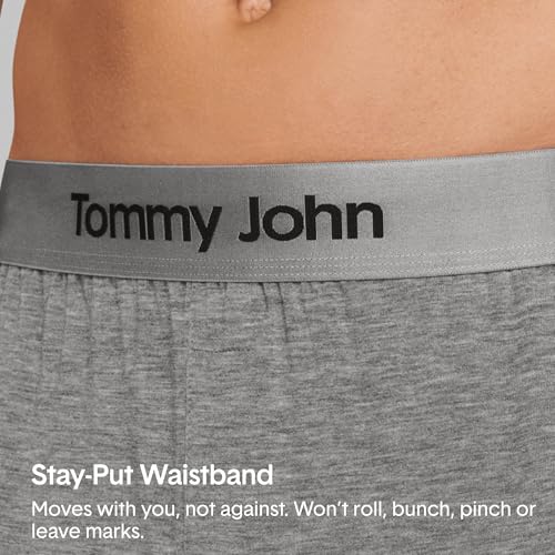 Tommy John Men's Second Skin Pajama Pants, Comfortable Soft with Pockets Sleepwear, Lounge, Yoga, Sweatpants for Men, Elastic Band Pajama Bottoms (Dress Blue, XXL)