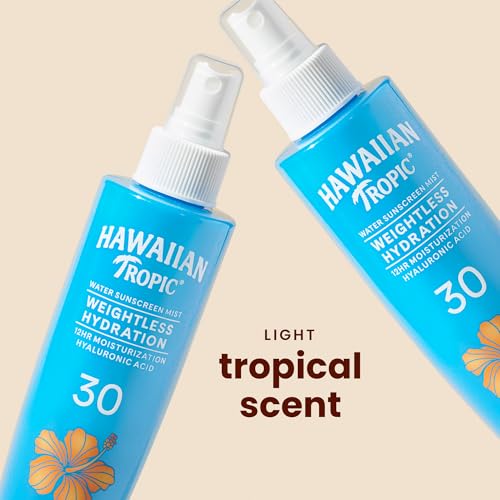 Hawaiian Tropic Weightless Hydration Water Mist for Body SPF 30, 5.2 Fl Oz