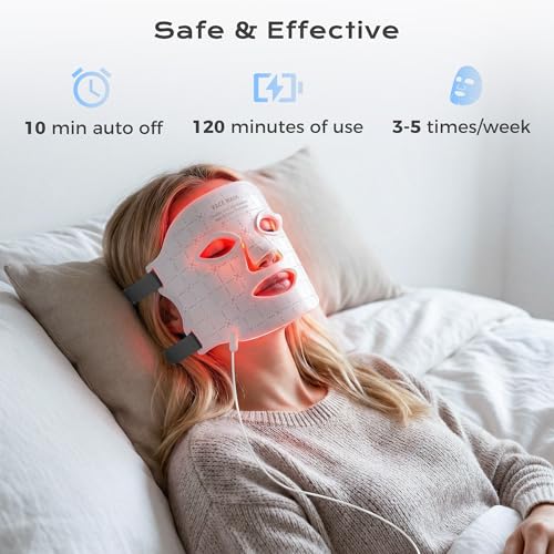 GIHWRRI LED Light Therapy Mask, 7-Color Red Light Therapy for Face